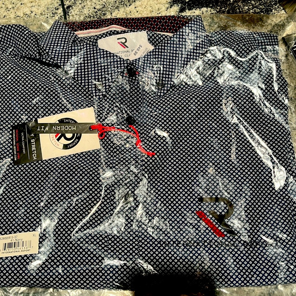 International Report Button Down NWT Blue